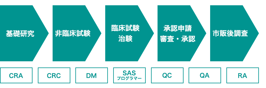 新薬が誕生するまでの流れと治験に臨床試験・薬事申請に関わる様々な職種